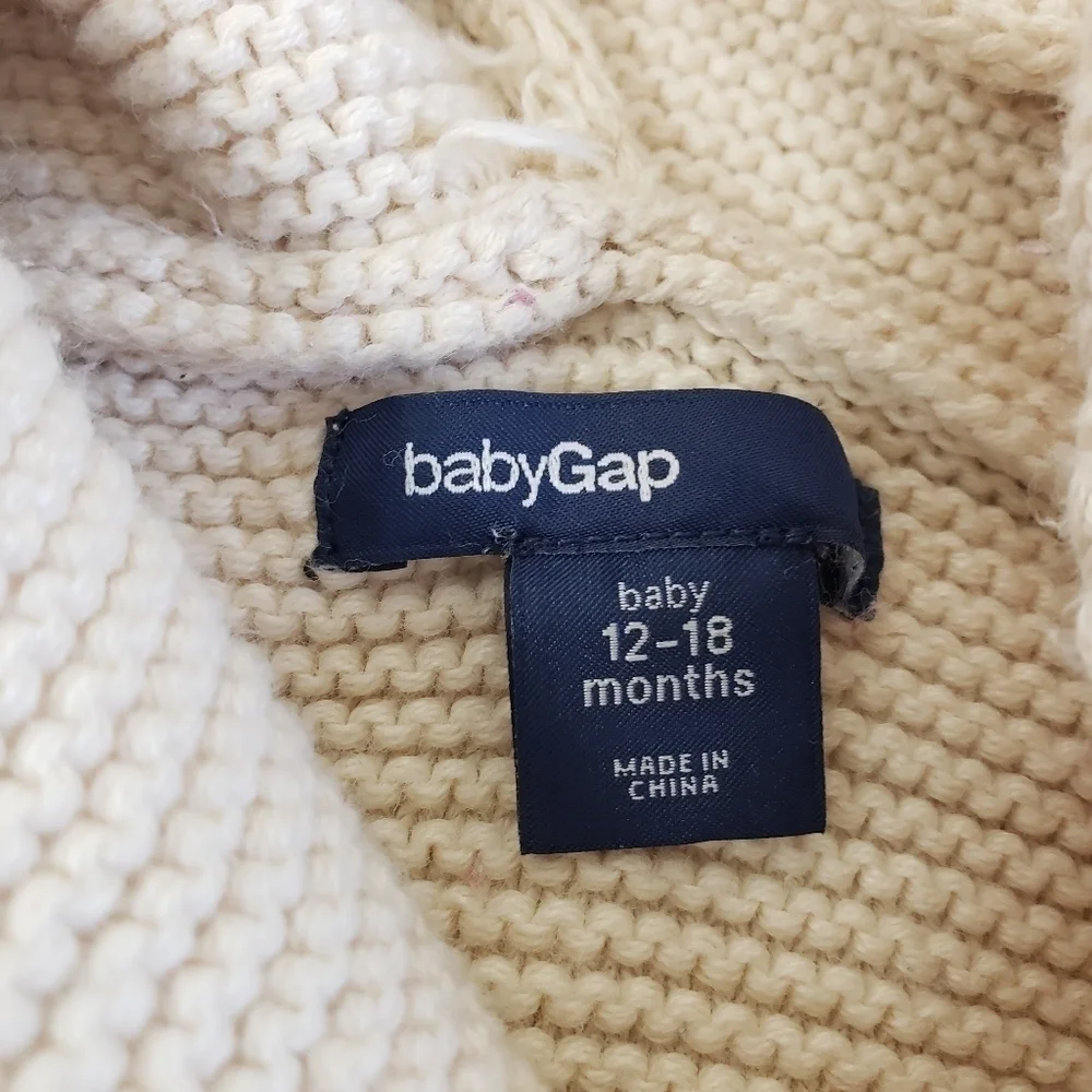 Baby Gap Knit Button Sweater with Bear Ears Size 12-18 Months